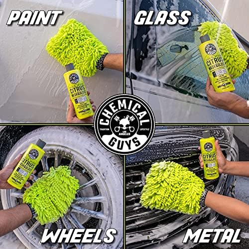 Chemical Guys CWS21216BK Car Wash Detailing Bucket, Mitt & Accessories Bundle (6 Items) Featuring HydroSuds Ceramic SiO2 Shine High Foaming Car Wash Soap, 16 oz - for Cars, Trucks, SUVs, RVs & More