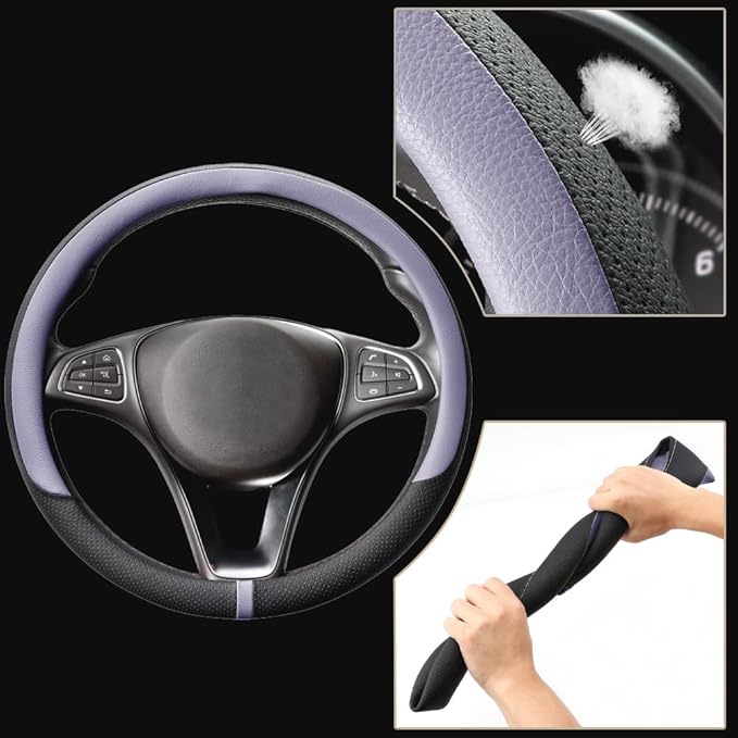 COFIT Breathable Car Steering Wheel Cover 15 inch Auto Universal Leather Wrap - Image 3