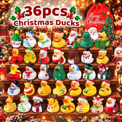 36Pcs Christmas Rubber Ducks, Ducks for Jeeps Ducking, Goodie Bag Stuffers - Image 2