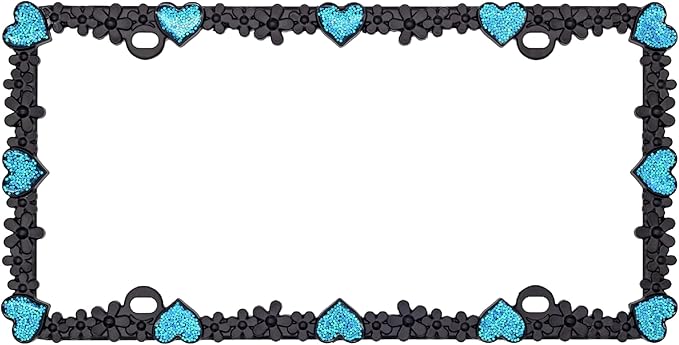 Creathome 3D Shining Daisy Heart License Plate Frame from Pure Zinc Alloy Metal - Image 5