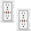 2 Pack Outlet Extender Surge Protector, 6 Outlet Splitter by JcBlaon