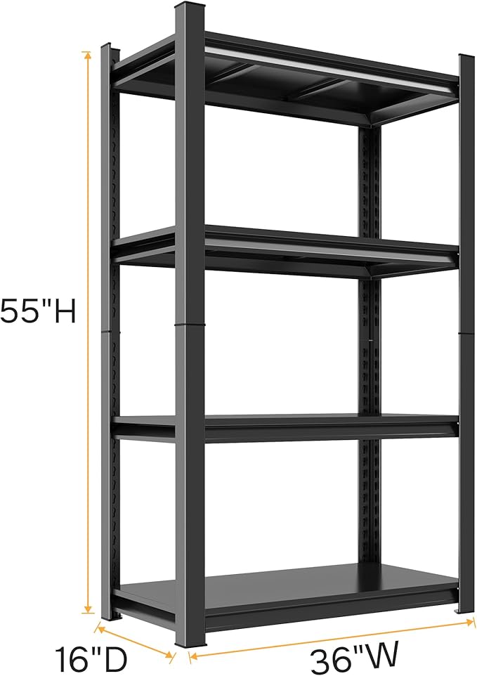 55" H Garage Shelving 2400LBS Capacity Heavy Duty Storage Shelves, Adjustable 4 - Image 3
