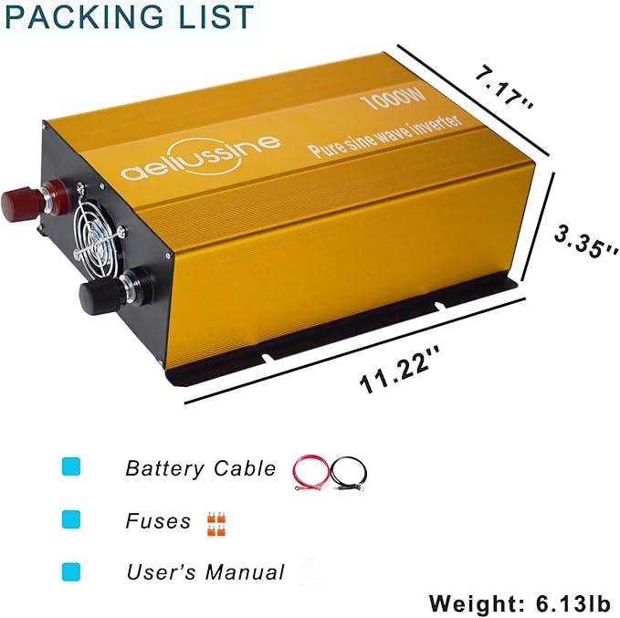 1000W Pure Sine Wave Inverter-36V DC to 110V 120V AC Power Converter - Image 6