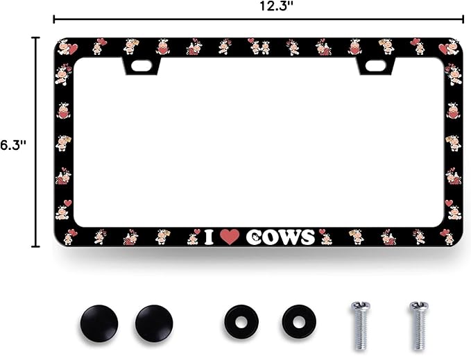 Cow License Plate Frame Cute I Love Cows License Plate Holder - Image 8