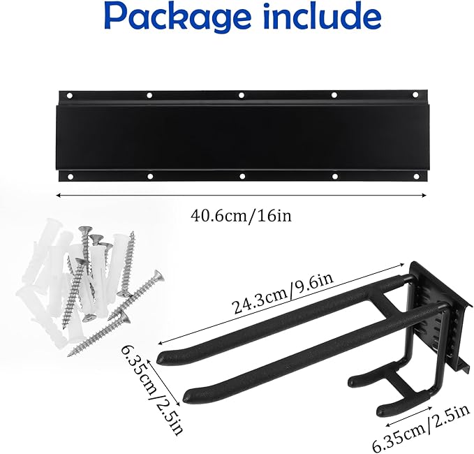 Garage Storage Rack Hooks, 32 Inch Heavy Duty Wall Mount Garage Organization - Image 2