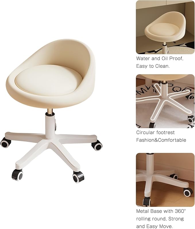 Rolling Stool Set of 3 Rolling Hydraulic Salon Stool - Image 4