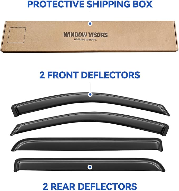 Window Visors Rain Guards for 2004 2005 2006 2007 2008 Ford F150 SuperCrew - Image 6
