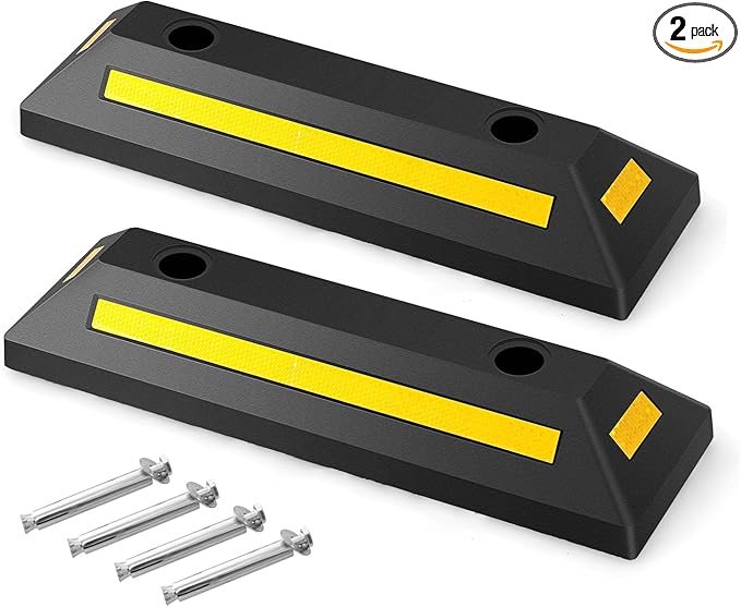 IRONMAX 2 Pack Parking Block, 21.5" Long Rubber Curb by IRONMAX