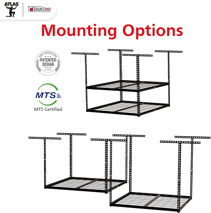 The Atlas Pro 4 x 8 ft Overhead Garage Storage Rack, Ultra Duty 1250lbs Weight - Image 7