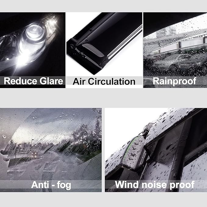94100 Side Window Deflector Visor Rain Guard fit - Image 5