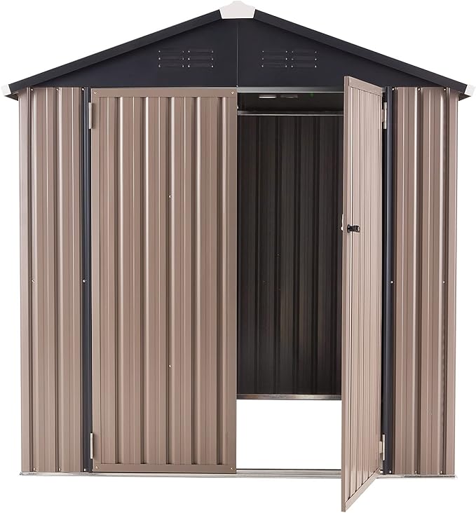 AECOJOY 6' x 6' Outdoor Storage Shed, Metal Shed - Image 7