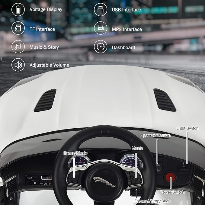 Costzon Ride on Car, 12V Licensed Jaguar F-Type SVR Battery Powered Kids' - Image 5