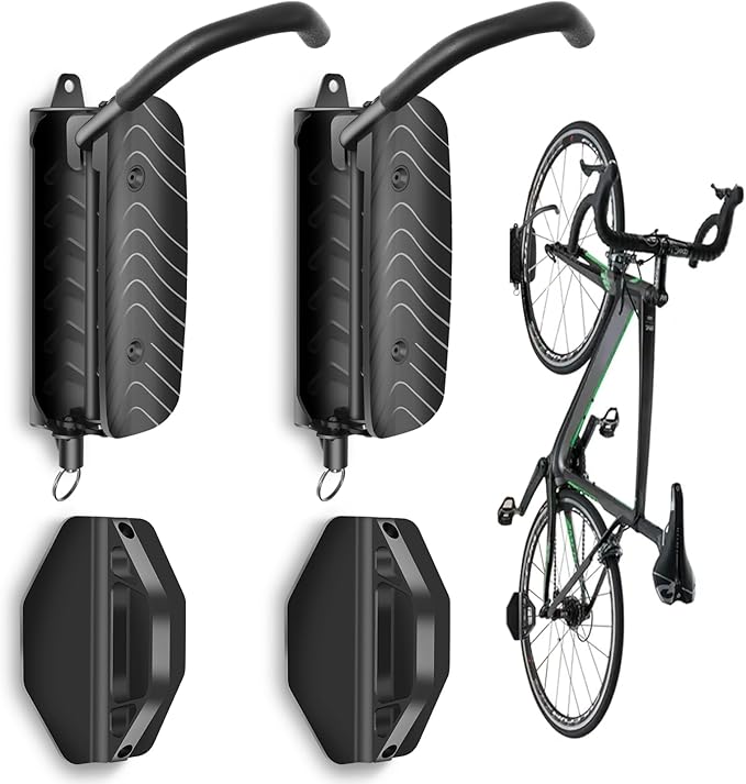 Swivel Bike Wall Mount, Bike Wall Hanger and Hooks, Hanging Bike Rack by MILADO