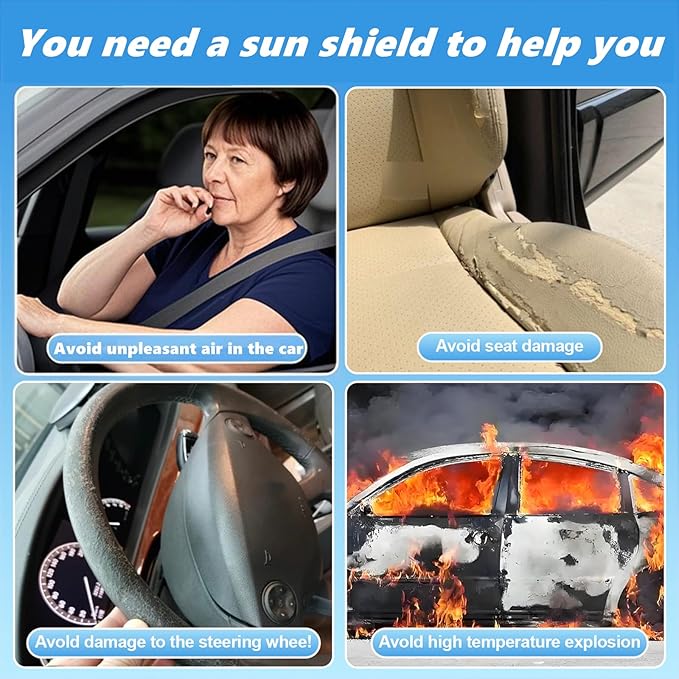 Windshield Sun Shade for GMC Yukon 2021-2025 4-Layer Front Window Shade Custom - Image 4