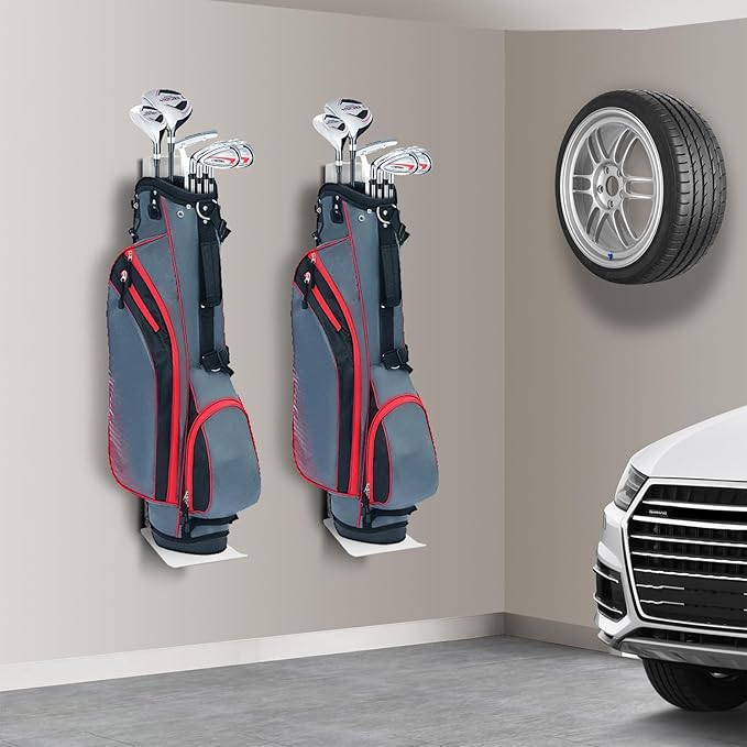 Wall Mount Golf Bag Storage Stand Organizer Rack - Image 7