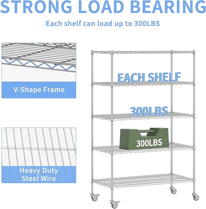 5 Tier Metal Shelving Unit - Image 4