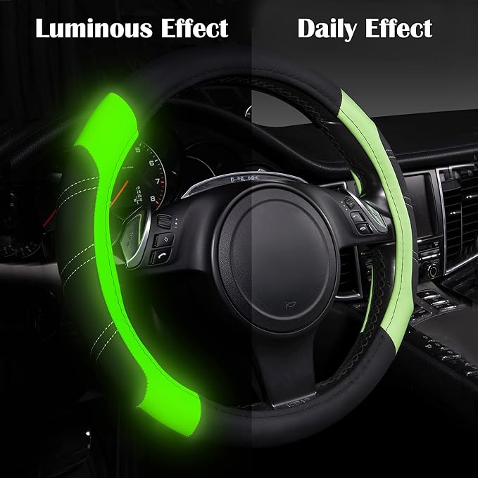 CAR PASS Line Rider Microfiber Leather Sporty Steering Wheel Cover Universal - Image 4