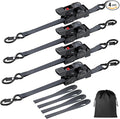 Justech 4 Pack Retractable Ratchet Straps, 1 in x 11.6 ft-1411 lbs Break by Justech