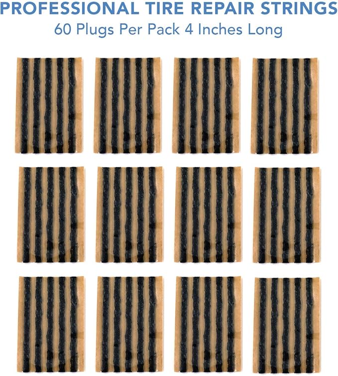 CKAuto 60pcs 4" Black Tire Repair Strings, Automotive Tool Tire Repair Plugs - Image 3
