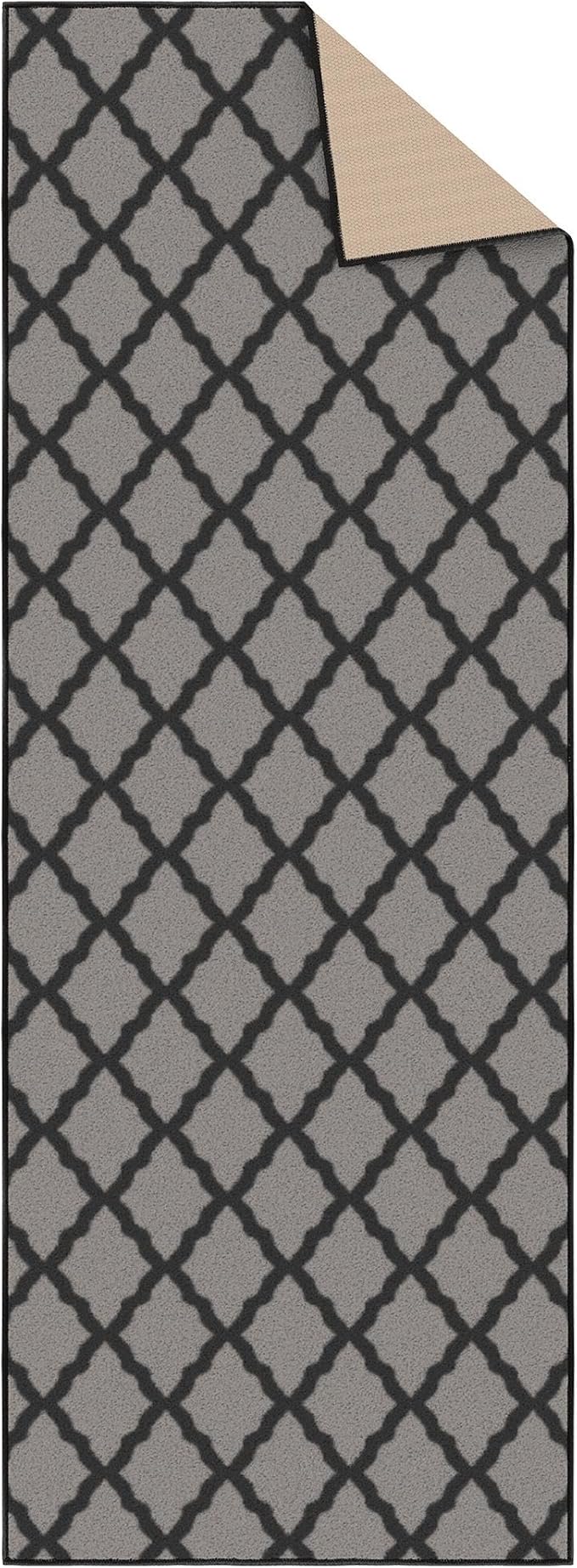 Ottomanson Hallway Runner Rug 2'2" x 6' Non Slip Trellis Area Rugs Easy to - Image 8