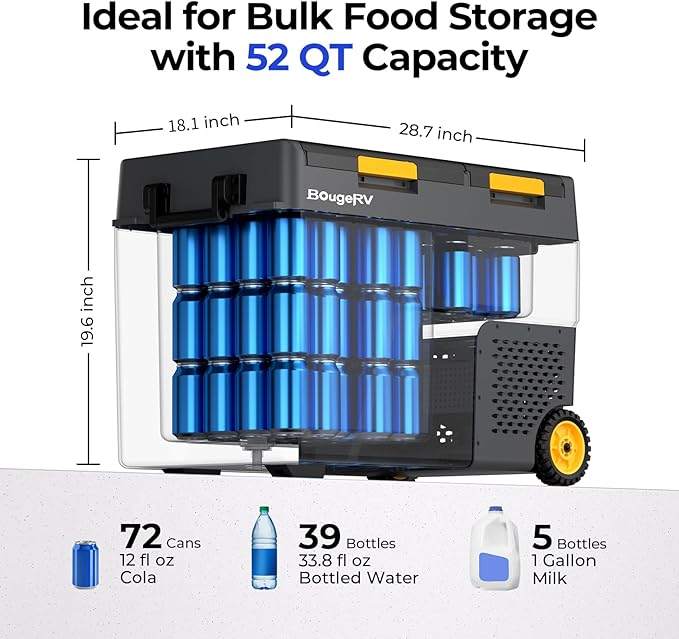 BougeRV 12 Volt Car Refrigerator, CRD2 52 Quart Portable Fridge Freezer - Image 6