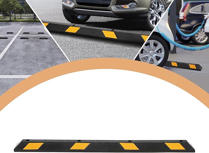 Pack of 2-72" Parking Stoppers for Garage, Heavy Duty Rubber Parking Curb - Image 7