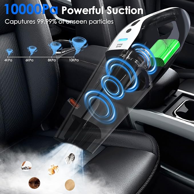 Car Vacuum Portable Cordless, 10000Pa Vacuum Cleaner, 120W Brushless Motor - Image 3