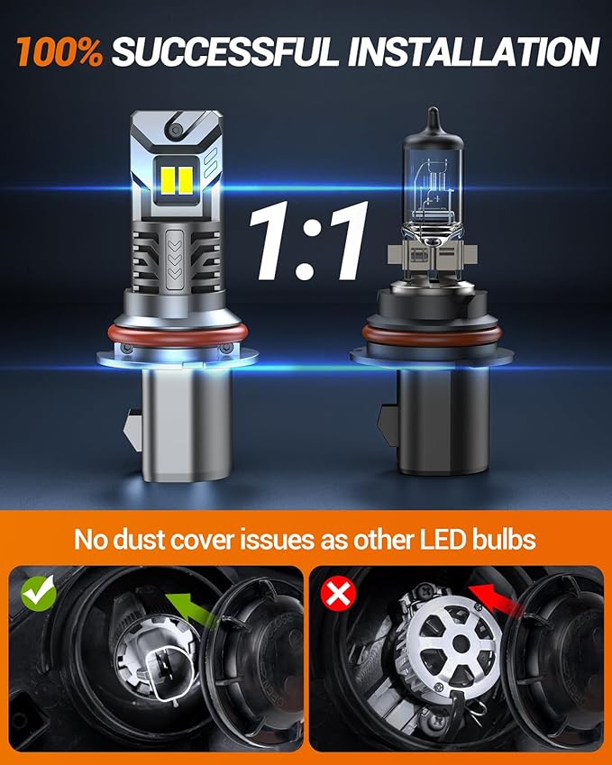 SEALIGHT 9004/HB1 Fog Bulbs, 1:1 Mini Size 50000LM 6500K Cool White 9004 Fog - Image 3
