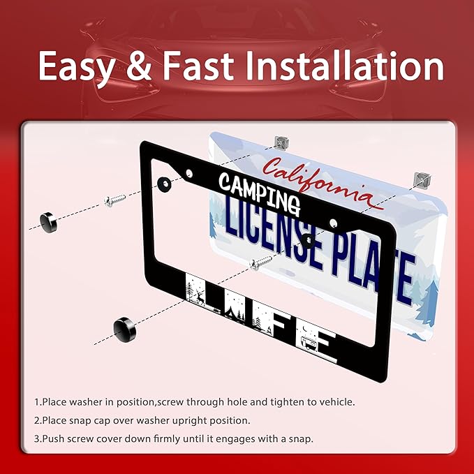 Camping Life License Plate Frame Forest Night Deer License Plate Frames - Image 3