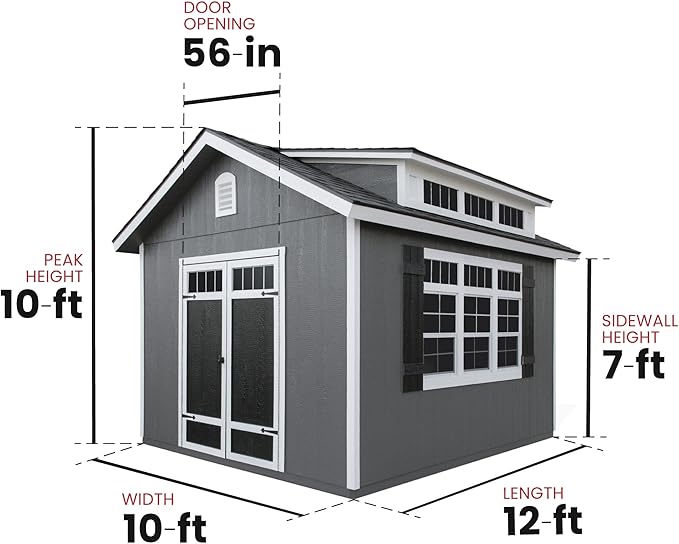 Handy Home Products Windemere 10x12 Do-it-Yourself Wooden Storage Shed - Image 6