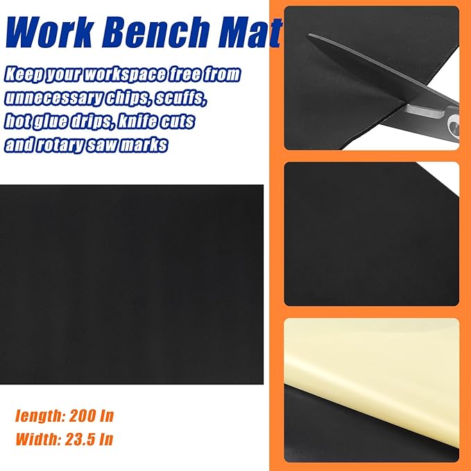 Vesici 1 Roll 23.5 x 200 Inch Work Bench Mat Self Adhesive Resistant PU Floor - Image 2