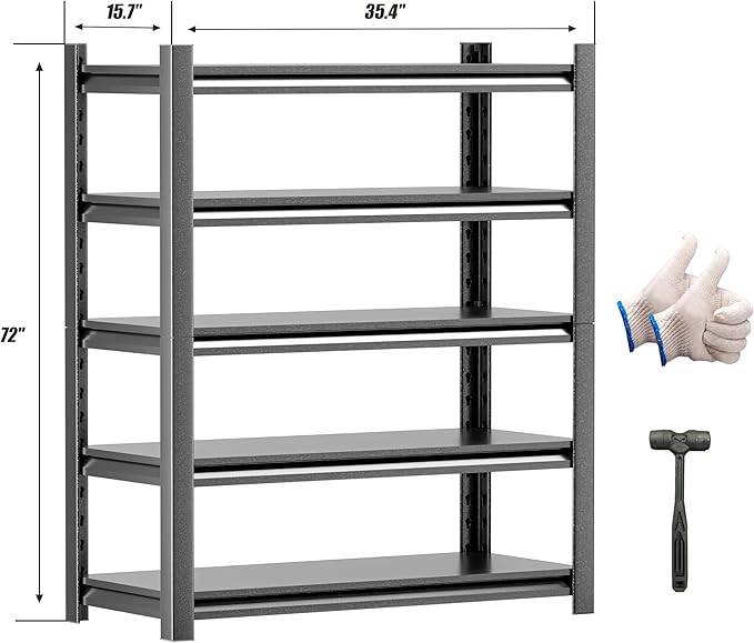 Garage Shelving, Thickened 72"*35.4"*15.7"Garage Storage Shelves Heavy Duty - Image 2