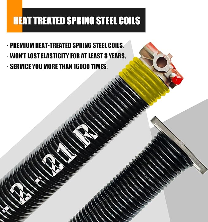 Garage Door Torsion Spring Set, Pair of 2" Electrophoresis Coated Garage Door - Image 2