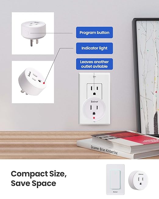 Remote Control Outlet Plug Switch, Buckle Design & Removable Wireless Light - Image 3