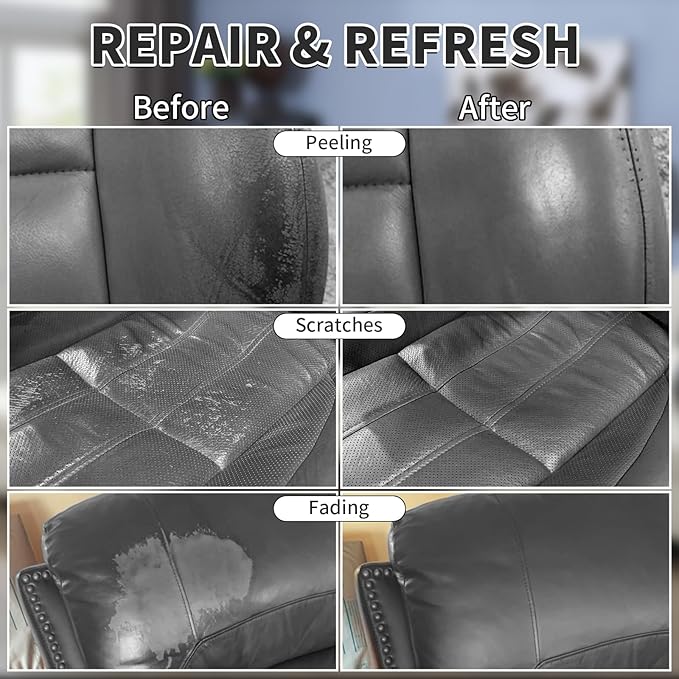 Dark Gray Leather Recoloring Balm, Leather Couch Scratch/Stain Remover - Image 3