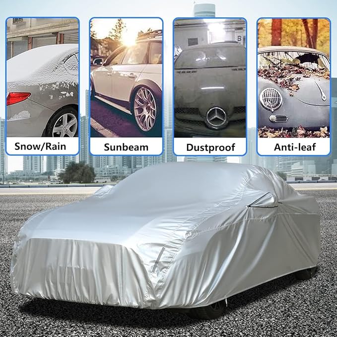 Tecoom Car Cover Waterproof All Weather, Outdoor Full Exterior Covers Without - Image 3