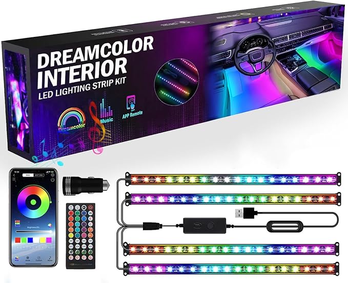 72LED USB Interior Strip Lights Dream Color RGB-IC 12V DC by EJsSUPERCAR
