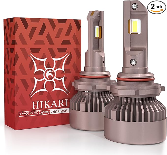 HIKARI WINGS 9005 Foglight Bulbs, 50000LM Super Bright, 6000K Cool White HB3 by HIKARI