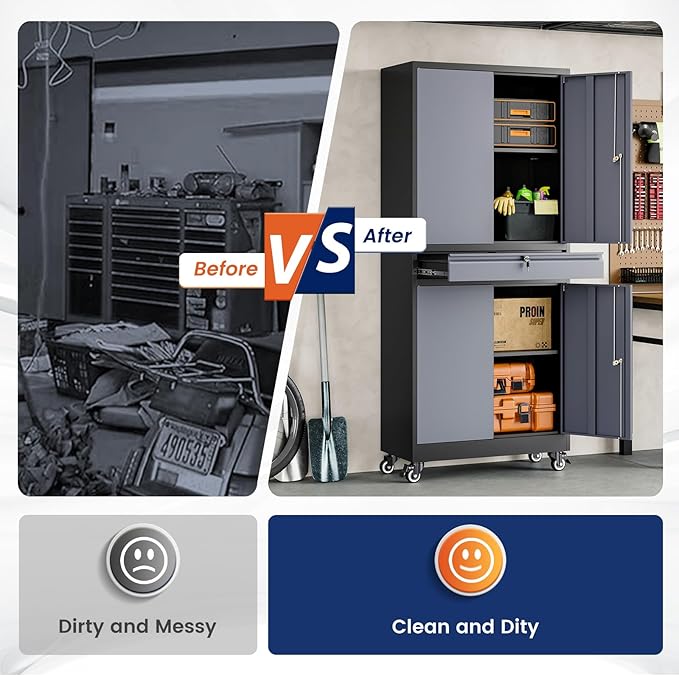 Yizosh Metal Garage Storage Cabinet - Image 7