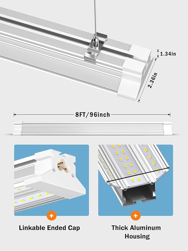 Super Bright New Upgrade Hanging | Surface Mount 8' 120w 5000k 20000lm 8ft Led - Image 5