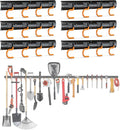 3-H 6×16" All Metal Garden Tool Organizer Wall Mount, Broom Holder Wall Mount by 3-H
