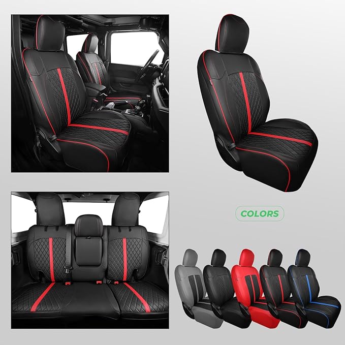 for Jeep Wrangler Seat Covers 4Door JL 2018 2019 2020 2021 2022 2023 2024 2025 - Image 8