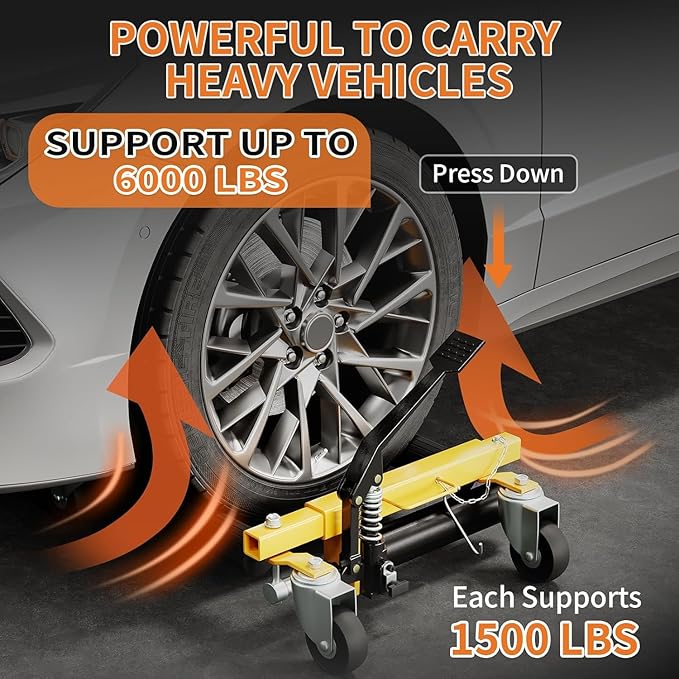 3000LBS Car Wheel Dolly Jack Set of 2, Hydraulic Tire Jack - Image 2