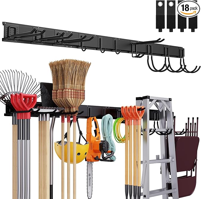 Tool Storage Rack Wall Mount, 64 Inch Adjustable Garden Tool Organizer by Gatsowm