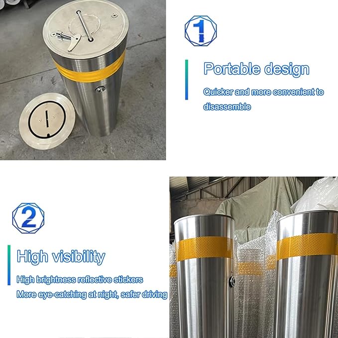 Steel Safety Bollard Post, Driveway Parking Interceptor Bollard, Crash Column - Image 4