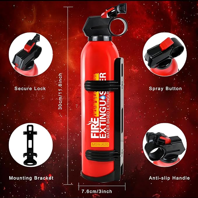 2 Pack Fire Extinguisher for Home - 620ml Portable Fire Extinguisher for Car - Image 2