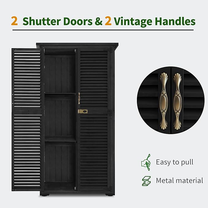 MCombo Outdoor Storage Cabinet, Wooden Storage Shed - Image 6