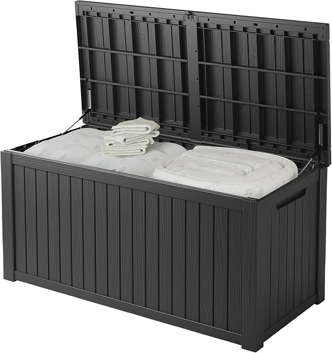 200 Gallon Resin Deck Box, Waterproof Outdoor Storage Bin - Image 8
