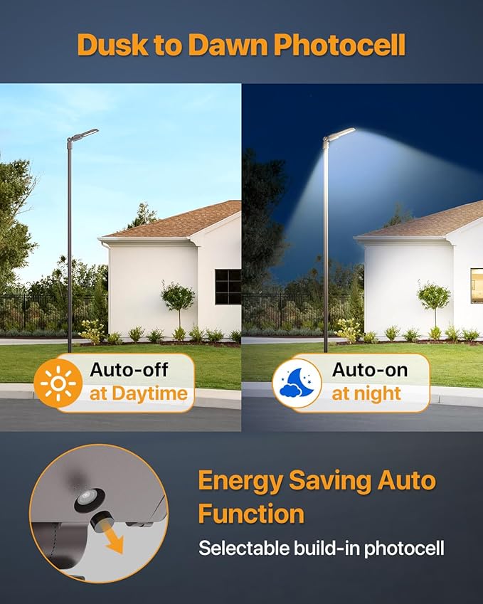 LED Parking Lot Lights 150W Slip Fitter Mount Outdoor Street Pole Light - Image 5