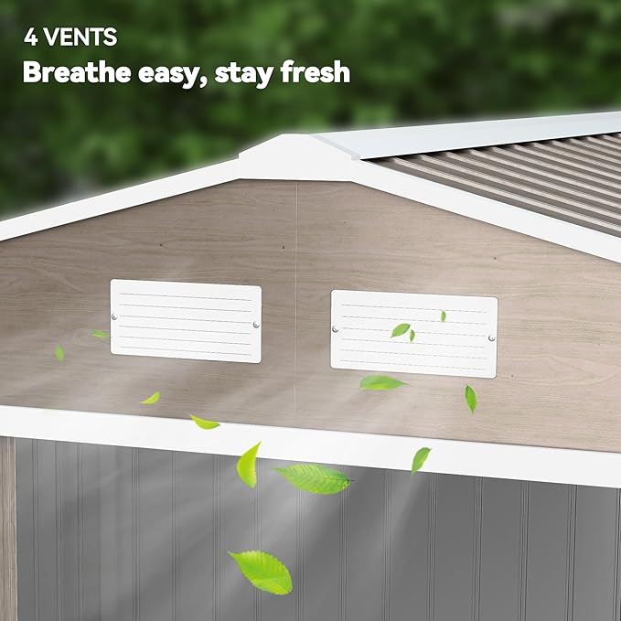 Outsunny 9' x 6' Outdoor Storage Shed, Garden Tool Metal Shed - Image 8